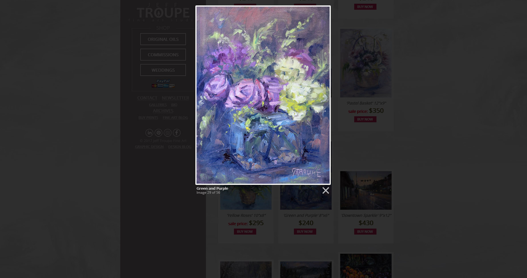 web designer photo of floral arrangement painting